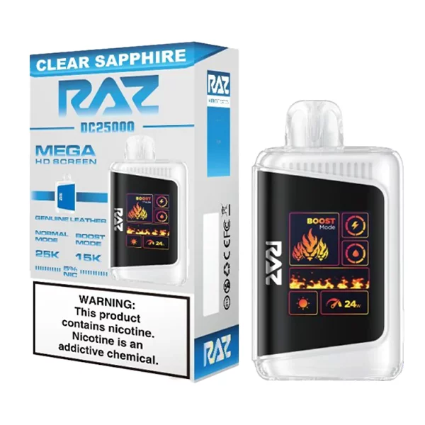 Clear Sapphire RAZ DC25000 Disposable Vape